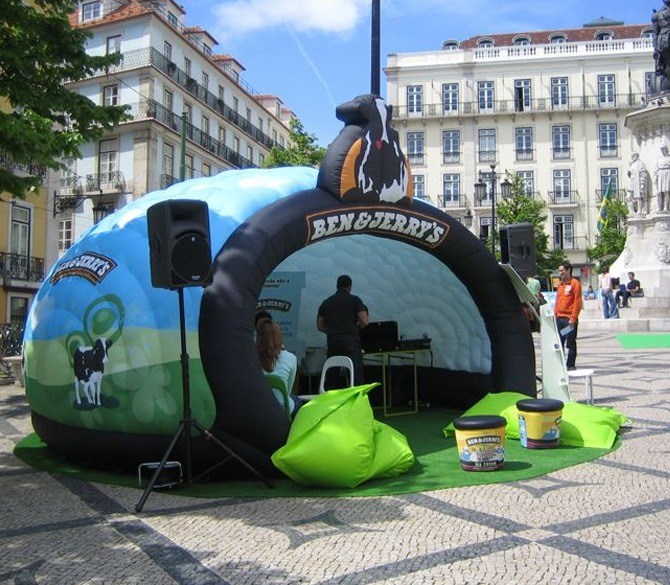 Dome gonflable personnalisée pour le Ben & Jerry's 